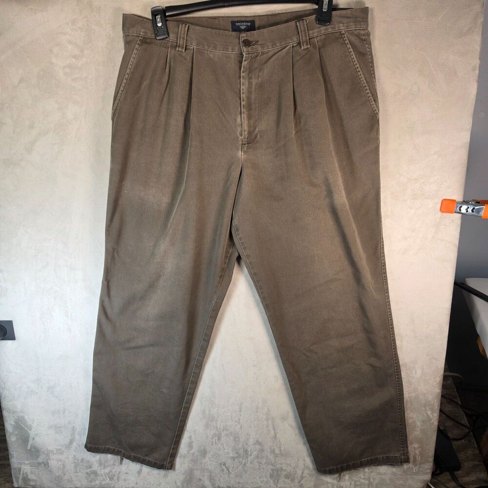VTG Dockers Mens Pleated Khakis Chino Pants [38x30] Brown Tan